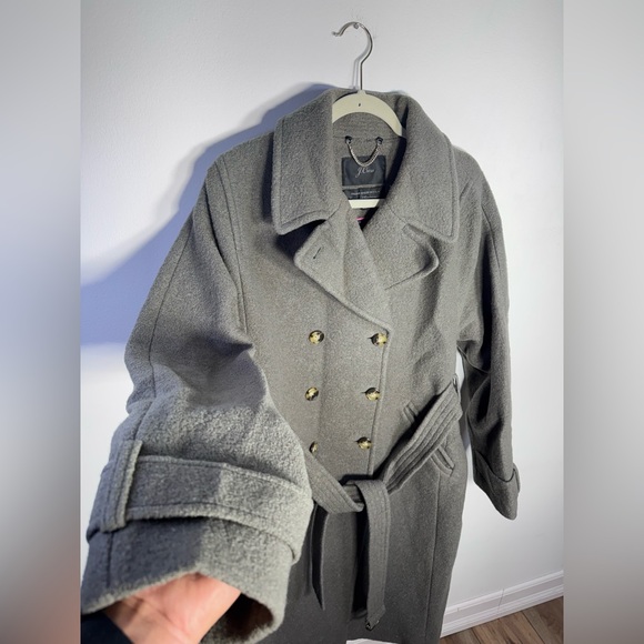 J. Crew Gray Trench Coat 100% wool Size 16 - Picture 5 of 11
